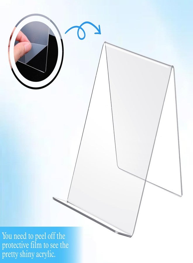 Limbeuuu 12 Pack Acrylic Book Stand, 4x5 Inch Clear Book Display Easel Clear Acrylic Holder for Displaying Picture，Notebooks,Music Sheets Artworks,CDs - Image 4